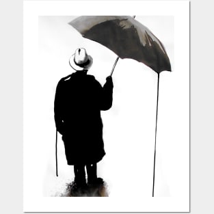 Umbrella man Posters and Art